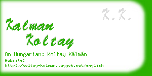 kalman koltay business card